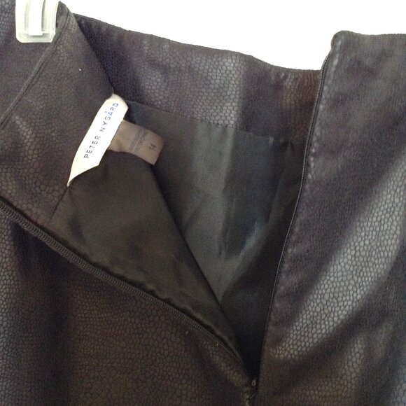 Peter Nygard Women's Black Faux Snakeskin Pencil Midi length Skirt Size 14 Work - Picture 3 of 5